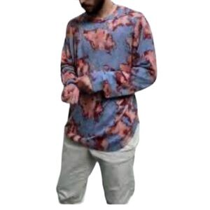 Open Edit Men's Long Sleeve Cotton Viscose Long Sleeve V-Neck Sweater Size L